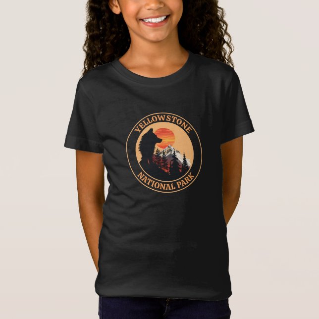 Yellowstone National Park, Sunset Varg Art, Circle T Shirt (Framsida)