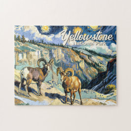 Yellowstone National Park Tjamnbockshon Van Gogh Pussel