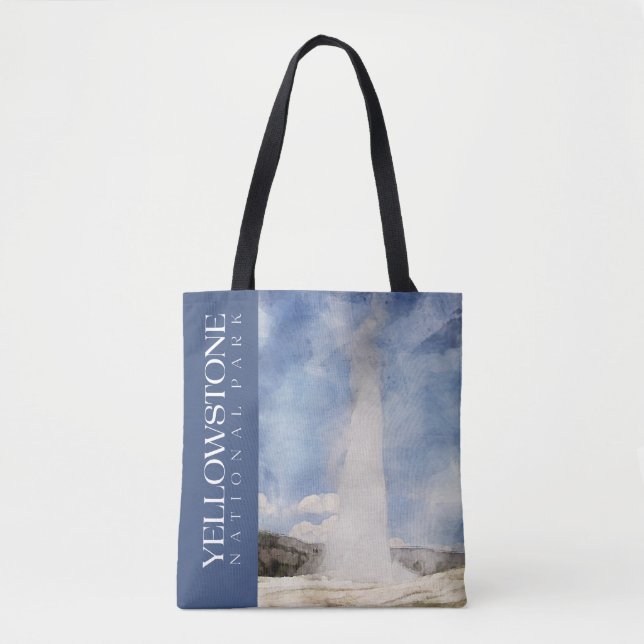 Yellowstone National Park Tote, Gamle Faithful Bag Tygkasse (Framsida)