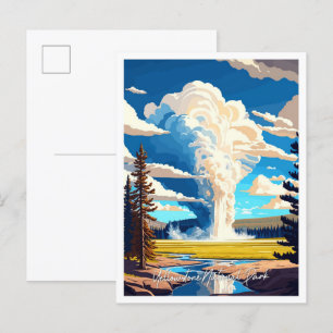 Yellowstone National Park Travel-illustration Vykort