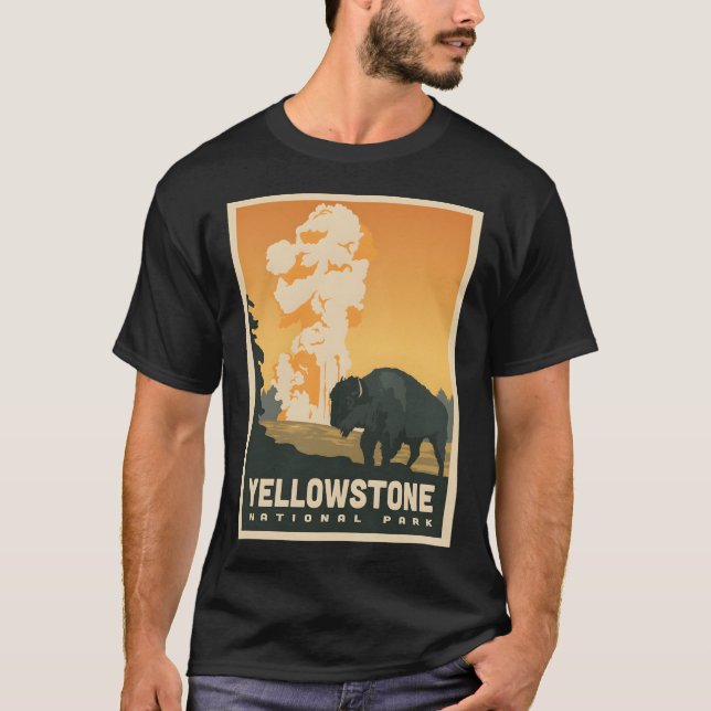 Yellowstone National Park Travel T Shirt (Framsida)