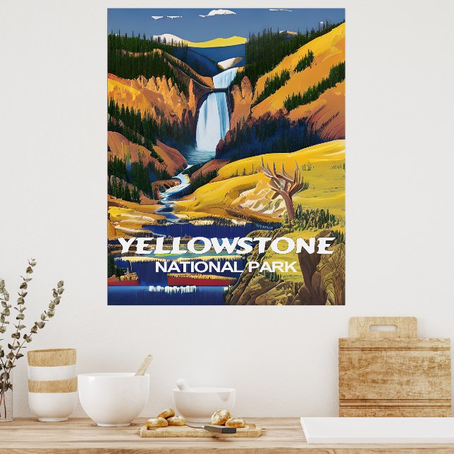 Yellowstone National Park Travel Wall Poster (Kök)