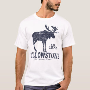 Yellowstone National Park US Äventyr Moose Vinta T Shirt