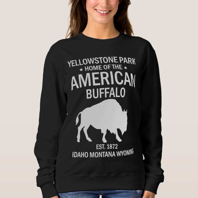 Yellowstone National Park US Bison Buffalo T Shirt (Framsida)