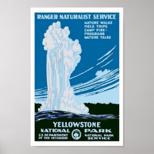 Yellowstone National Park US Vintage resor Poster