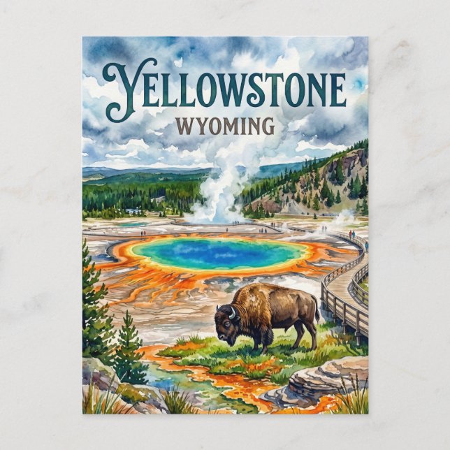 Yellowstone National Park USA Vykort (Framsida)