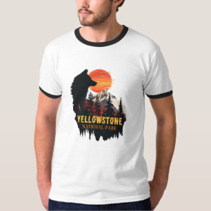 Yellowstone National Park, varg apelsinsolnedgång T Shirt