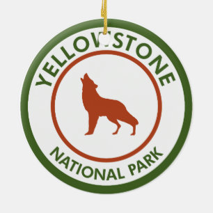Yellowstone National Park Varg Julgransprydnad Keramik