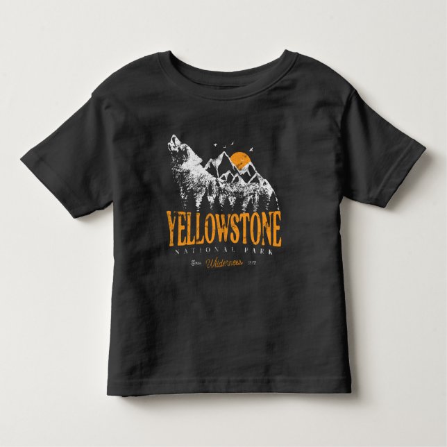 Yellowstone National Park Varg Mountains Vintage T Shirt (Framsida)