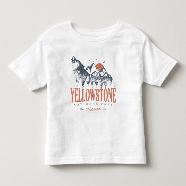 Yellowstone National Park Varg Mountains Vintage T Shirt (Framsida)
