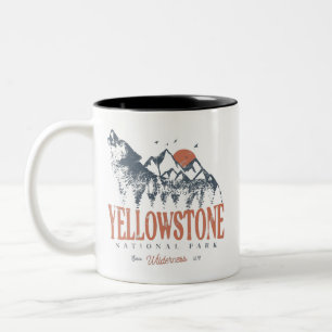 Yellowstone National Park Varg Mountains Vintage Två-Tonad Mugg