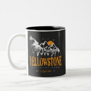 Yellowstone National Park Varg Mountains Vintage Två-Tonad Mugg