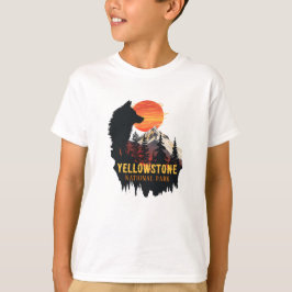 Yellowstone National Park, Varg Orange Sunset Art T Shirt