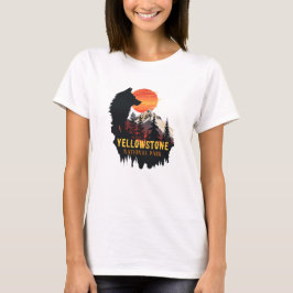 Yellowstone National Park, Varg Orange Sunset Art T Shirt