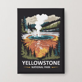 Yellowstone National Park Varm Källa Knapp