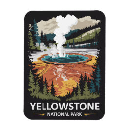 Yellowstone National Park Varm Källa Magnet