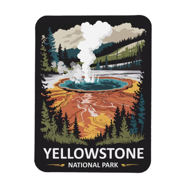 Yellowstone National Park Varm Källa Magnet (Vertikal)