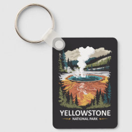 Yellowstone National Park Varm Källa Nyckelring