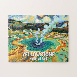 Yellowstone National Park Varm Källa Van Gogh Kons Pussel
