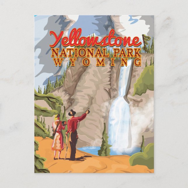 Yellowstone National Park Vintage Affisch Vykort (Framsida)