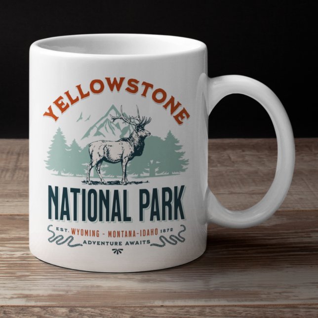Yellowstone National Park Vintage Landscape Kaffemugg (Skapare uppladdad)