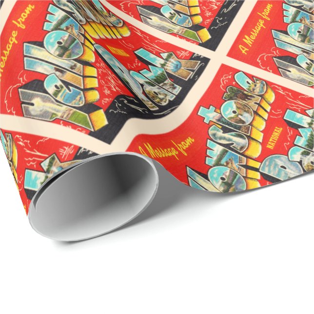 Yellowstone National Park Vintage Postcard Presentpapper (Rullad Hörn)