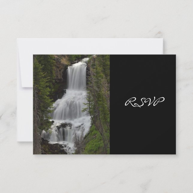 Yellowstone National Park Waterfall Bröllop OSA Kort (Framsida)
