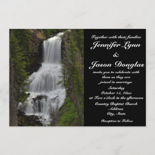 Yellowstone National Park Waterfall bröllopsinbjud Inbjudningar