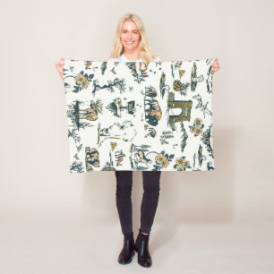 Yellowstone National Park Wildlife Mönster Fleecefilt