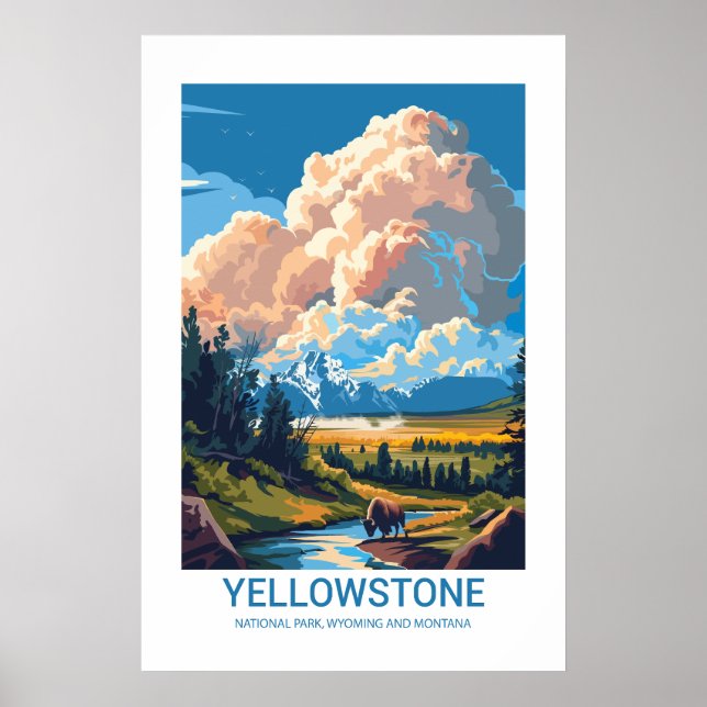 Yellowstone National Park Wyoming och Montana Poster (Framsidan)