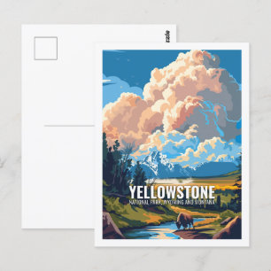 Yellowstone National Park Wyoming och Montana Vykort