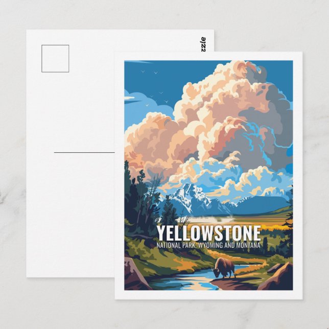 Yellowstone National Park Wyoming och Montana Vykort (Fram/baksida)