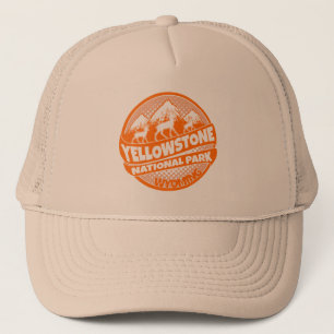 Yellowstone National Park Wyoming orange hat Truckerkeps