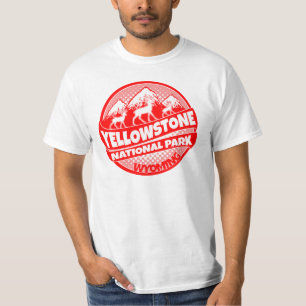 Yellowstone National Park Wyoming Red logotyp T-shirt