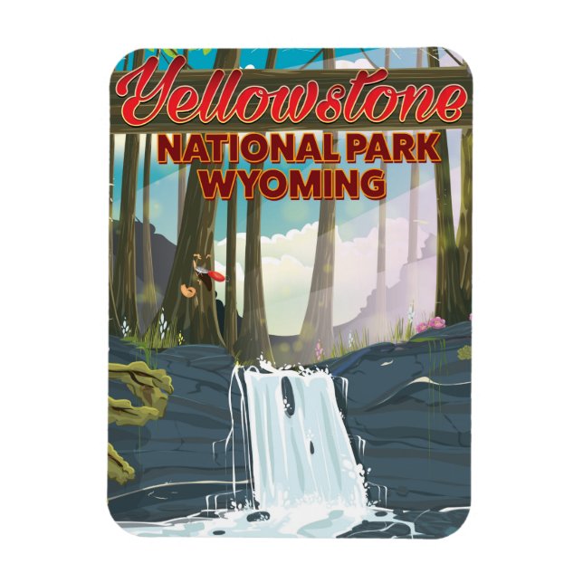 Yellowstone National Park, Wyoming-reseaffisch Magnet (Vertikal)