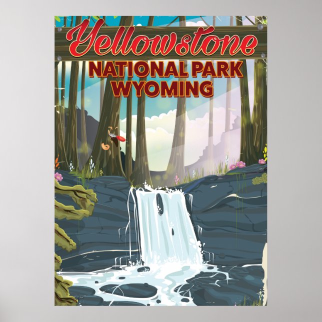 Yellowstone National Park, Wyoming resemålning Poster (Framsidan)