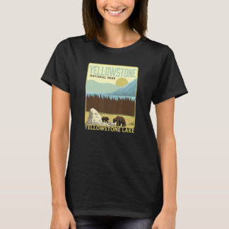 Yellowstone National Park Yellowstone Lake & Bears T Shirt