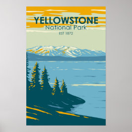 Yellowstone National Park Yellowstone Sjö Vintage Poster