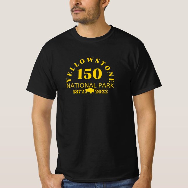 Yellowstone nationalpark 150 år t shirt (Framsida)
