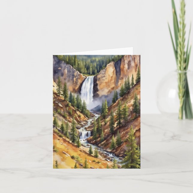 Yellowstone nationalpark Artist Point Watercolor Kort (Framsida)