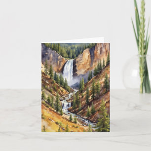 Yellowstone nationalpark Artist Point Watercolor Kort