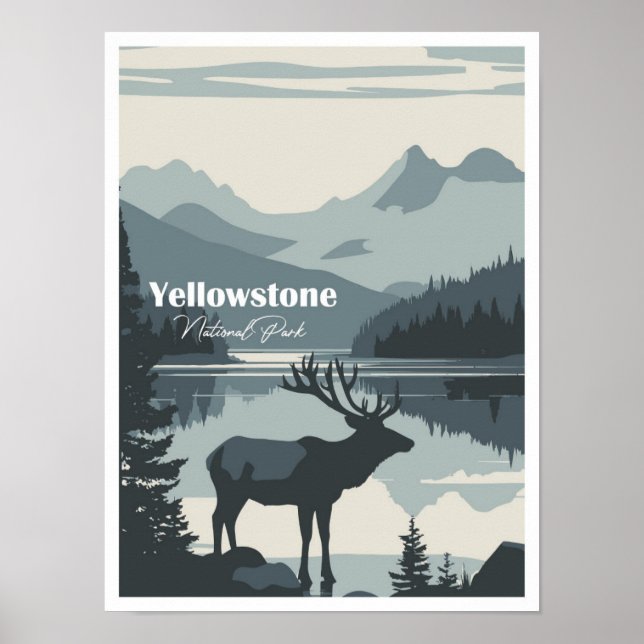 Yellowstone nationalpark Artwork Travel Ställe Poster (Framsidan)