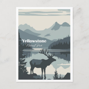 Yellowstone nationalpark Artwork Travel Ställe Vykort
