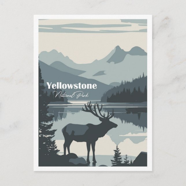 Yellowstone nationalpark Artwork Travel Ställe Vykort (Framsida)