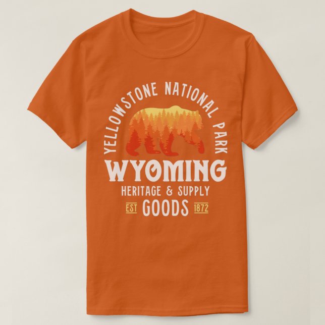 Yellowstone nationalpark Bear Shirt Wyoming Vinta T Shirt (Design framsida)