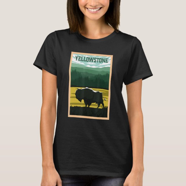 Yellowstone nationalpark Bison Buffalo Souvenir T Shirt (Framsida)