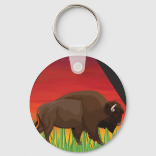 Yellowstone nationalpark Bison Wyoming Montana Nyckelring