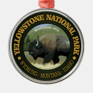Yellowstone nationalpark (bisonen) julgransprydnad metall