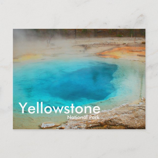 Yellowstone nationalpark, blått vykort Bassäng (Framsida)