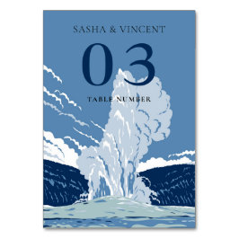 Yellowstone nationalpark Bröllop Retro Bordsnummer